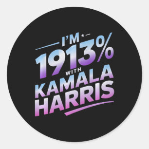 Im Jahr 1913 % mit Kamala Harris 2024 Runder Aufkleber
