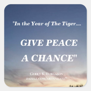 IM JAHR DES TTIGER 2002 QUADRATISCHER AUFKLEBER