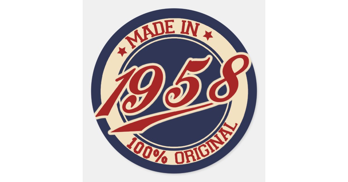 Im Jahre 1958 gemacht Runder Aufkleber Zazzle.de