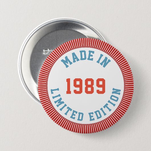 Im Jahre 1989 gemacht Button (Vorne & Hinten)