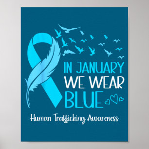 Im Januar Blau tragen Menschenhandel Blaues Band Poster