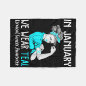 Im Januar tragen wir Aquamarin für Gebärmutterhals Fleecedecke (Vorderseite (Horizontal))