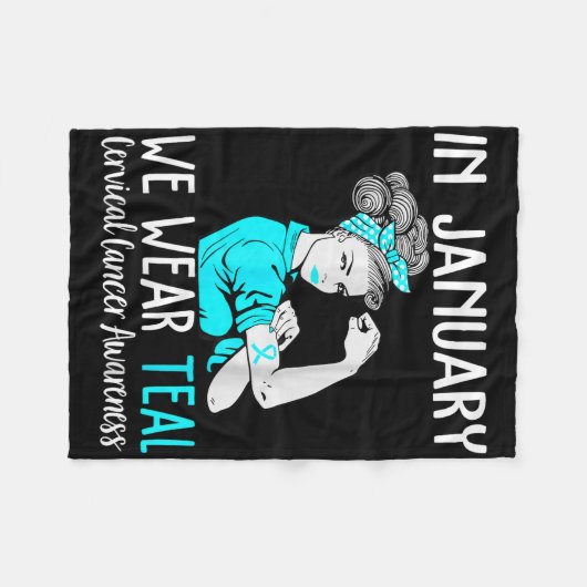 Im Januar tragen wir Aquamarin für Gebärmutterhals Fleecedecke (Vorderseite (Horizontal))