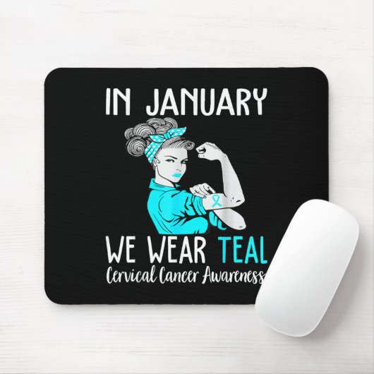 Im Januar tragen wir Aquamarin für Gebärmutterhals Mousepad (Mit Mouse)