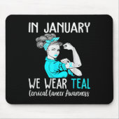 Im Januar tragen wir Aquamarin für Gebärmutterhals Mousepad (Vorne)