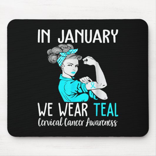 Im Januar tragen wir Aquamarin für Gebärmutterhals Mousepad (Vorne)
