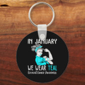 Im Januar tragen wir Aquamarin für Gebärmutterhals Schlüsselanhänger (Vorderseite)