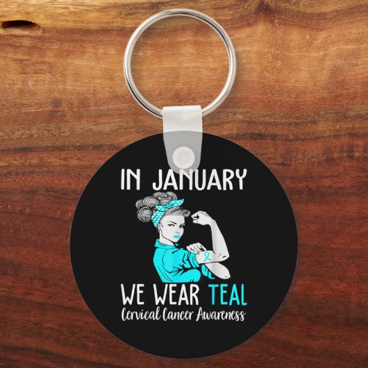 Im Januar tragen wir Aquamarin für Gebärmutterhals Schlüsselanhänger (Vorderseite)