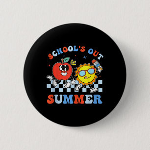 Im Juli ist die Schule für den Sommer-Abschluss-Le Button
