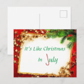 Im Juli ist Weihnachten Postkarte (Vorne/Hinten)