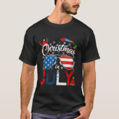 Im Juli Santa American 4. Juli Santa T-Shirt (Vorderseite)