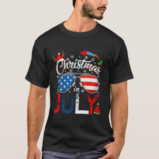 Im Juli Santa American 4. Juli Santa T-Shirt