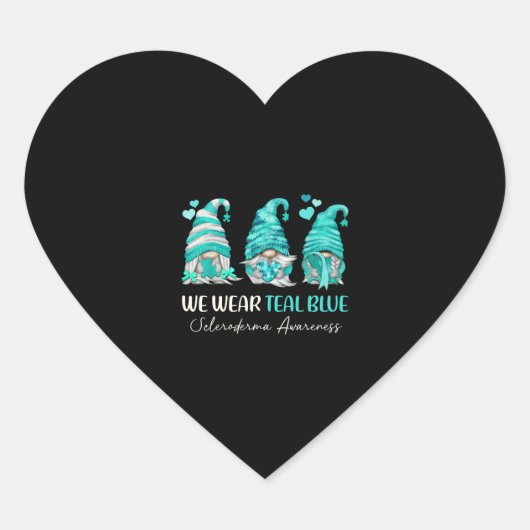 Im Juni tragen wir aquamarine blaue Skleroderma Aw Herz-Aufkleber (Vorderseite)