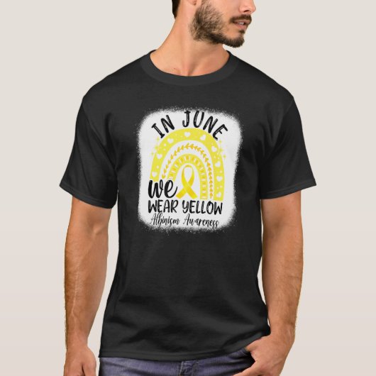 Im Juni tragen wir das Gelbe Band Albinismus Bewus T-Shirt (Vorderseite)