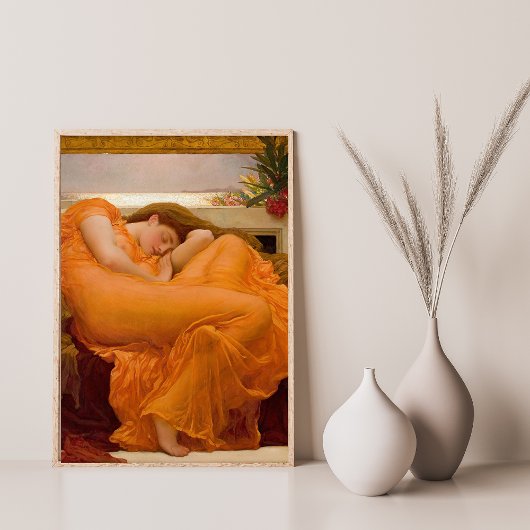 Im Juni von Frederic Leighton Orange Fine Art Poster