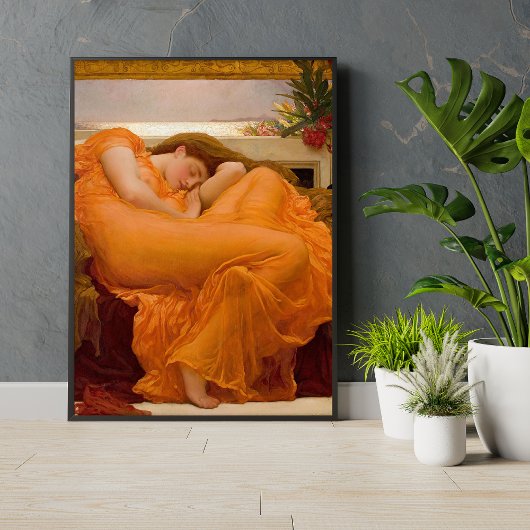 Im Juni von Frederic Leighton Orange Fine Art Poster