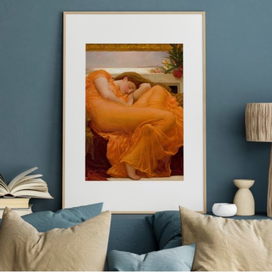 Im Juni von Frederic Leighton Orange Fine Art Poster