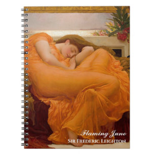 Im Juni von Frederic Leighton Orange Notizblock
