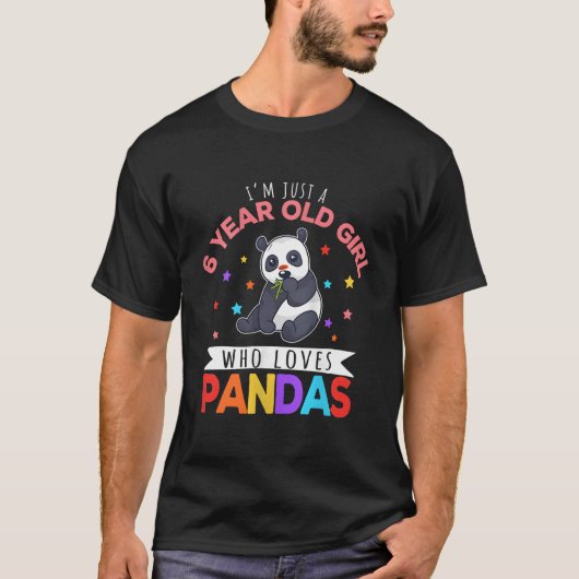 I'M Just A 6 Who Loves Pandas Panda T-Shirt (Vorderseite)