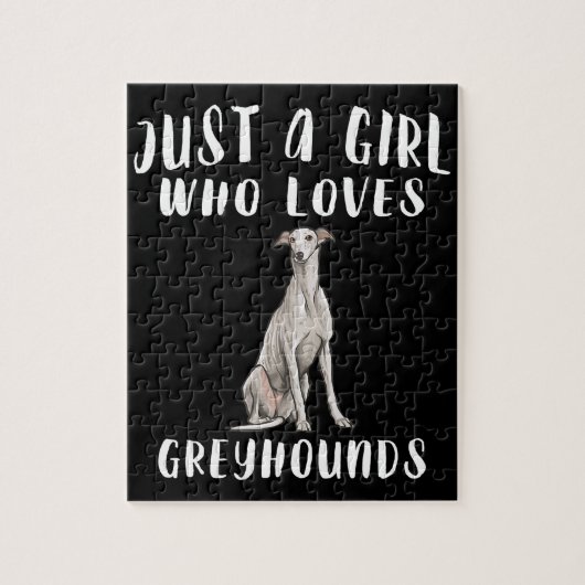 Im Just a Girl, die Greyhounds Liebe Hund Lover Ge Puzzle (Vertikal)