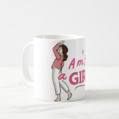 "I'm Just a Girl" Retro Feminist Empowerment Desig Kaffeetasse (Vorderseite Links)