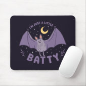 I'm Just A Little Batty Funny Halloween Bat Pun Mousepad (Mit Mouse)