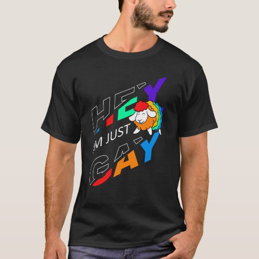 I'm Just Gay Rainbow Colored Sheep T-Shirt (Vorderseite)