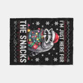 I'm Just Here For Snacks Raccoon Christmas Kids To Fleecedecke (Vorderseite (Horizontal))