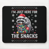 I'm Just Here For Snacks Raccoon Christmas Kids To Mousepad (Vorne)
