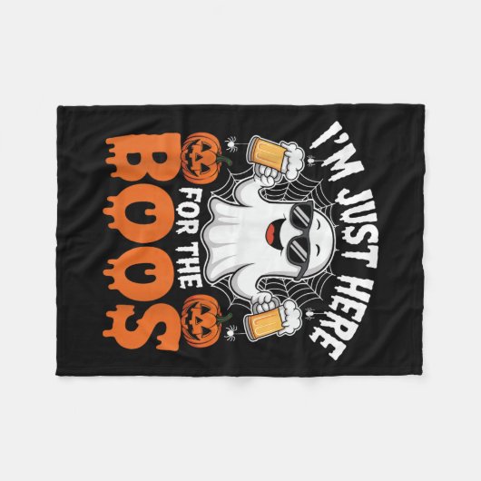 I'm Just Here For The Boos Funny Halloween Ghost  Fleecedecke (Vorderseite (Horizontal))