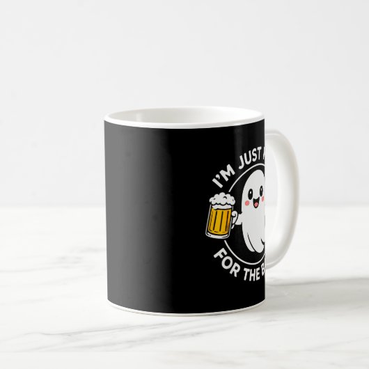 I'm Just Here For The Boos Funny Halloween Ghost M Kaffeetasse (VorderseiteRechts)