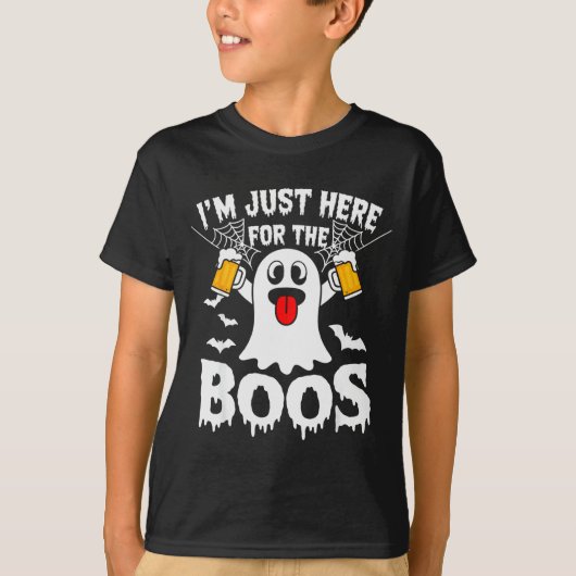 I'm Just Here For The Boos Funny Halloween Ghost M T-Shirt (Vorderseite)