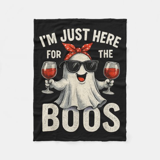 I'm Just Here For The Boos Halloween Women Ghost C Fleecedecke (Vorderseite)
