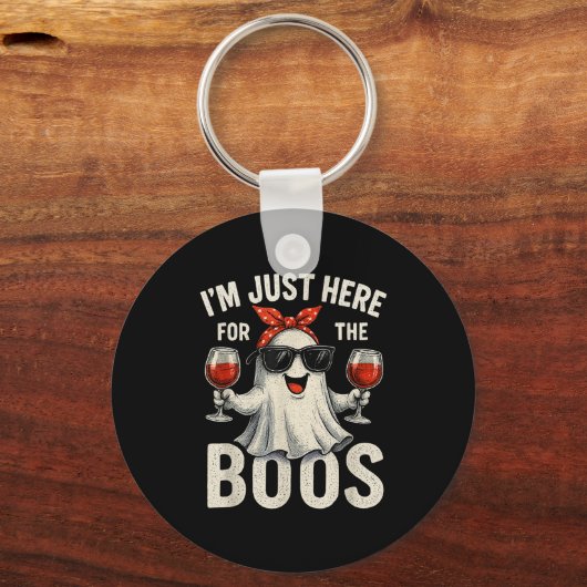 I'm Just Here For The Boos Halloween Women Ghost C Schlüsselanhänger (Vorderseite)