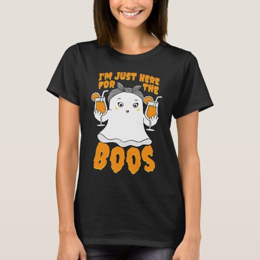 I'm Just Here For The Boos Halloween Women Ghost T-Shirt (Vorderseite)