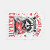 I'm Just Here For The Chocolate Funny Raccoon Vale Fleecedecke (Vorderseite (Horizontal))