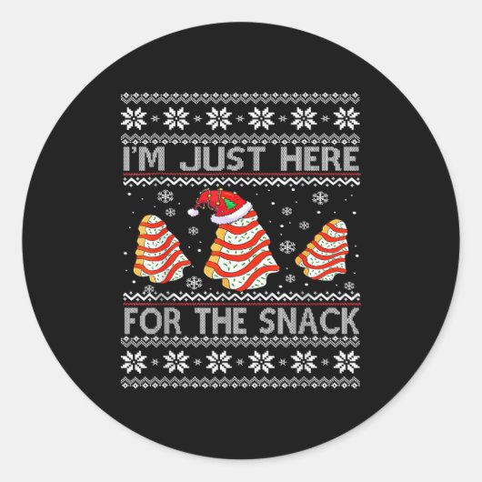 I'm Just Here For The Snack Christmas Cakes Debbie Runder Aufkleber (Vorderseite)