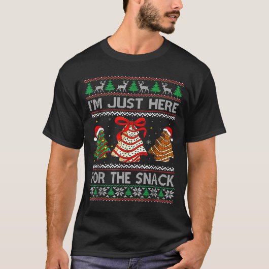 I'm Just Here For The Snack Christmas Cakes Debbie T-Shirt (Vorderseite)