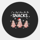 I'm Just Here For The Snacks Christmas Cakes Debbi Runder Aufkleber (Vorderseite)