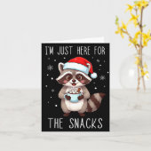 I'm Just Here For The Snacks Christmas Raccoon Karte (Gelbe Blume)