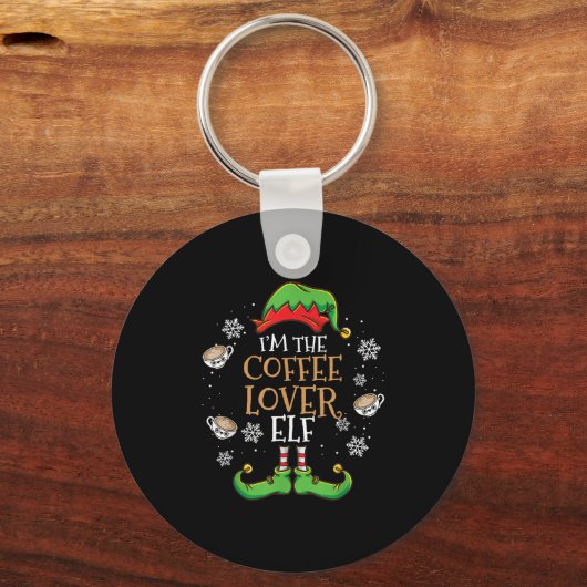 Im Kaffee Lover Elf Weihnachten Schlüsselanhänger (Vorderseite)