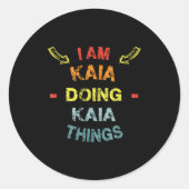 I'm Kaia Doing Kaia Things Cool Funny Christmas Gi Runder Aufkleber (Vorderseite)