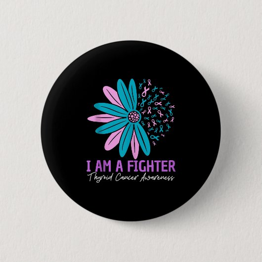Im Kampf gegen Schilddrüsenkrebs Blume Ribbo Button (Vorderseite)
