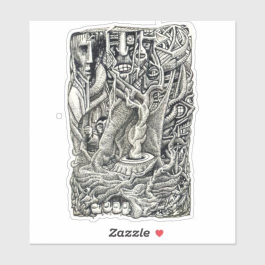 Im Keller Aufkleber (Blatt)