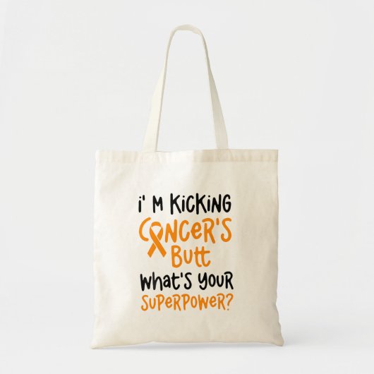 Im Kicking Cancer Hintern Leukemia Awareness Tragetasche (Vorne)