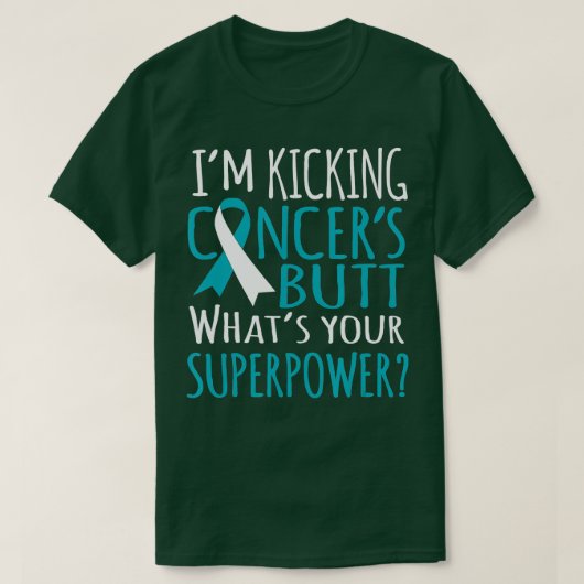 Im Kicking Cancer Hintern Zervical Awareness Survi T-Shirt (Design vorne)
