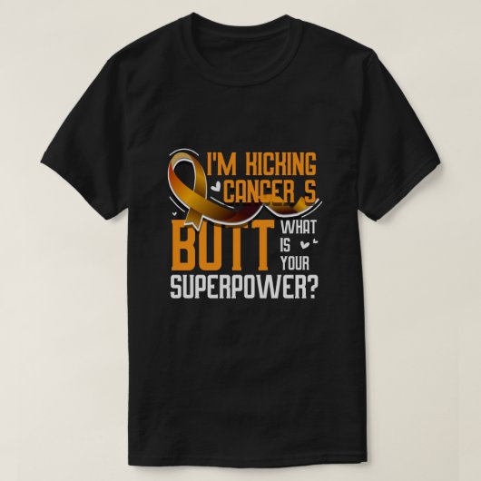 I'm Kicking Cancer's Butt Leukemia Awareness Survi T-Shirt (Design vorne)