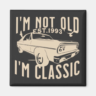 Im klassisch schwarzen Vintage Auto Retro Chic Magnet