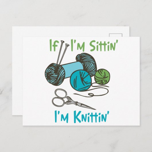 Im Knitting Postkarte (Vorne/Hinten)