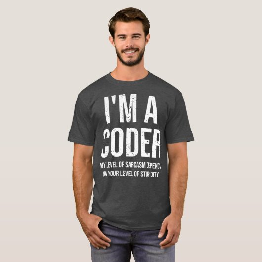 Im Kopf mein Niveau Sarcasm Funny Coder T-Shirt (Vorne ganz)
